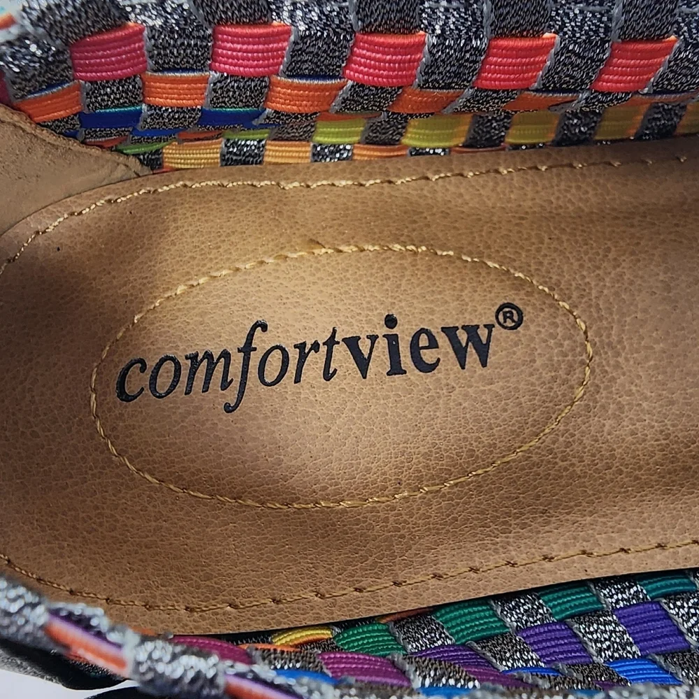 comfortview Multicolor Woven Slip-On Flats